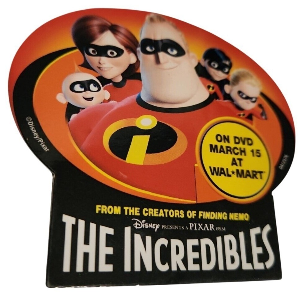 Vintage Disney Pixar‎ The Incredibles DVD Promotion Pinback Button Exclusive